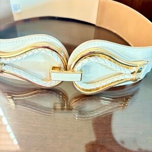 White House Black Market Gold and White Belt